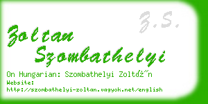 zoltan szombathelyi business card